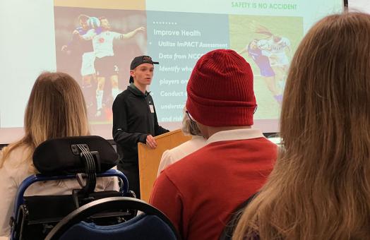 Fifteen graduate students competed at the campuswide Grad Slam competition on March 30; two winners were selected to move onto the statewide competition.  