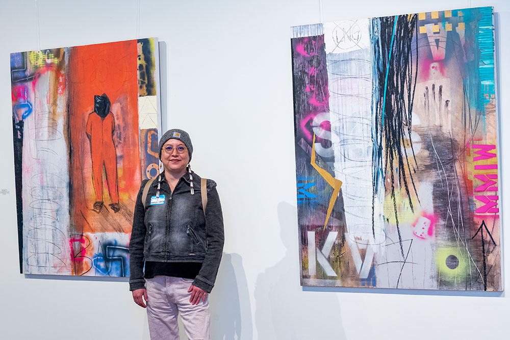 Ka&#039;ila Farrell-Smith at the Land Back exhibit.