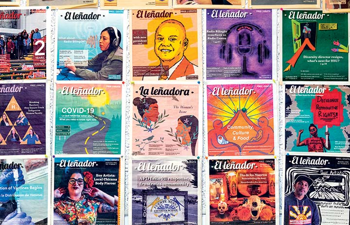 Collage of El Leñador covers