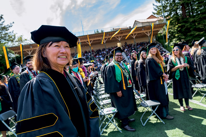 Portrait of Betty in her cap and gown