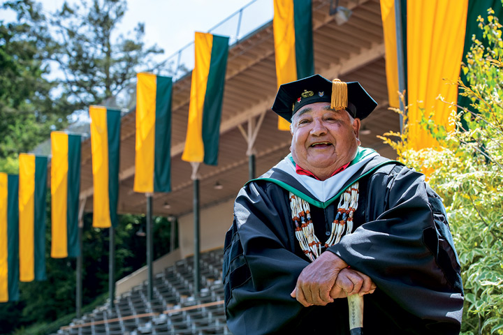 Portrait of Walter in his cap and gown