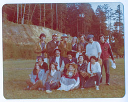 Club Weasel is the intramural softball team of the Maple Hall crew, named after the apartment of Craig Tucker and Kevin Dempsey, which had a bar-like vibe after they left Maple Hall. This photo, taken during their final years at Humboldt, shows that even after moving to different places in Arcata, they continued to gather and spend time together.