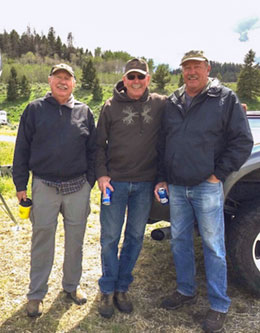 (From left to right): Tom Miles, Dana Shuford, and Ed Duncan, who are known to the crew as the hippies previously because of their long hair, but now more so because they are always attached at the hip.