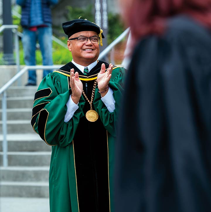 Tom Jackson, Jr. at commencement