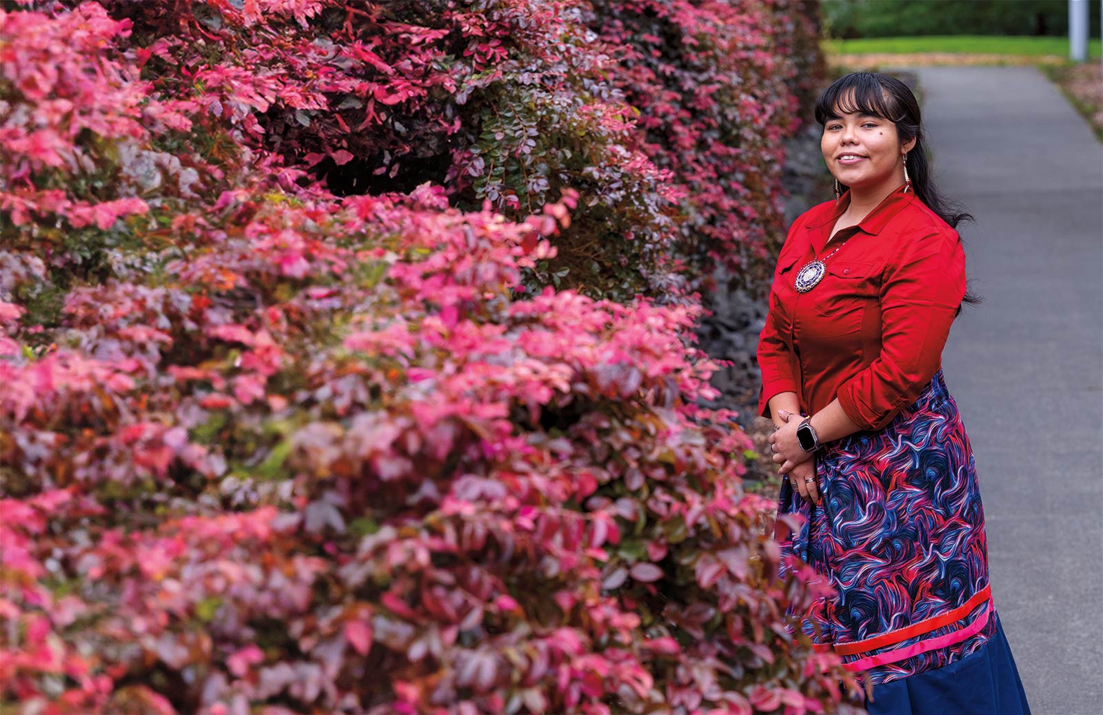 Shobe Britton posing in garden