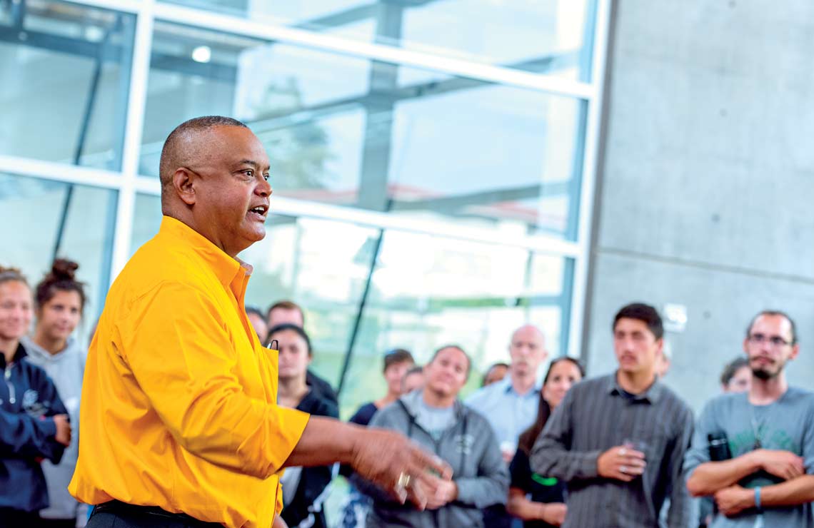 President Jackson Talking to a group