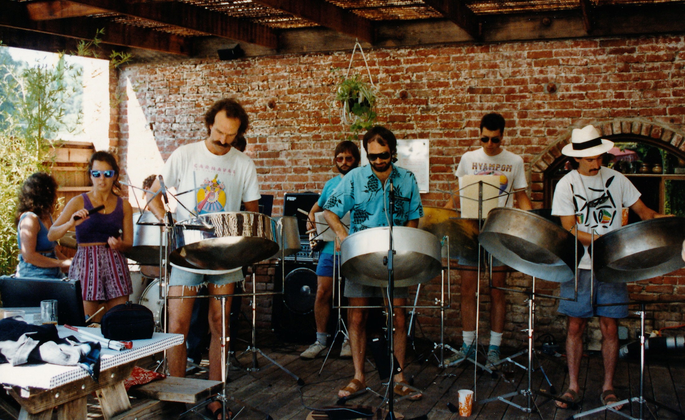 Humboldt Calypso musicians performing in the late 1980s