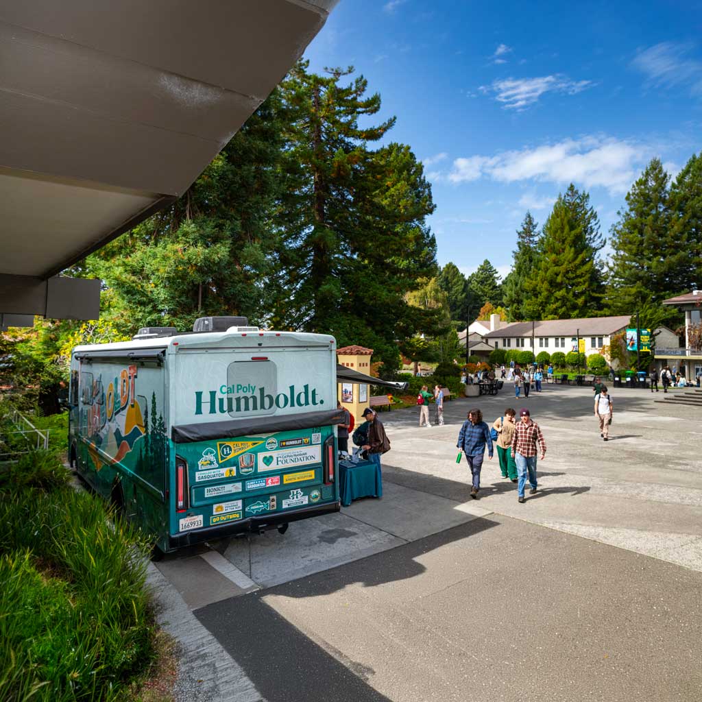The RV on the quad during Lumberjack Weekend