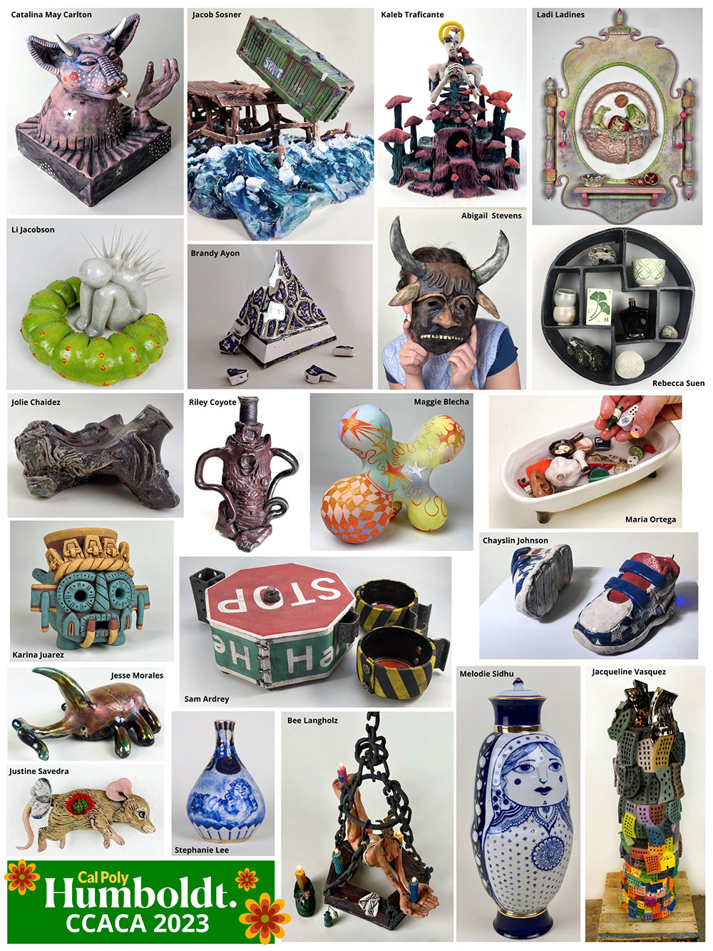 Student ceramics selected for this year's conference.