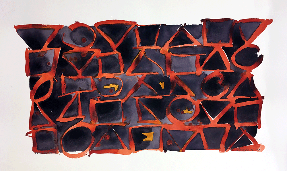 Robert Benson, Woodpile Studies, 2023, watercolor