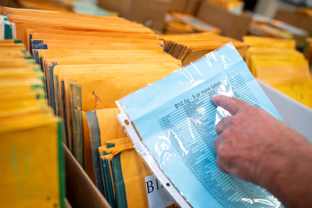 A photo of the music library's catalog. 