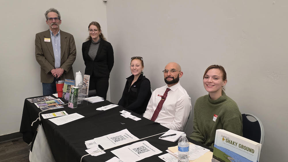 Students and faculty in Cal Poly Humboldt's School of Business distribute surveys for the study at the State of McKinleyville address on Jan. 29. 