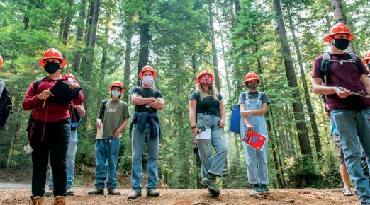 Forestry majors in the field