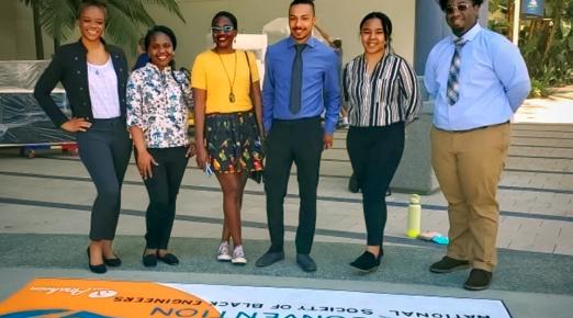 Cal Poly Humboldt students at the National Society of Black Engineers conference.
