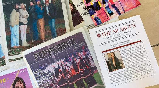 Covers of local student newspapers.
