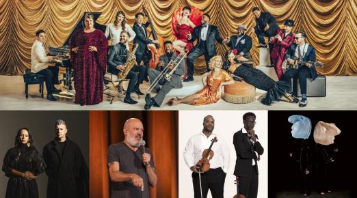 A collage of performers for Cal Poly Humboldt Presents