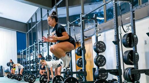 Athlete working out in gym