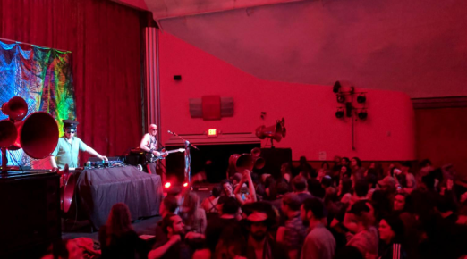 A photo of a performance at the Arcata Theatre Lounge. 