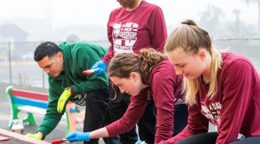 A photo of students volunteering at the Jefferson Community Center during MLK Day of Service 2024.