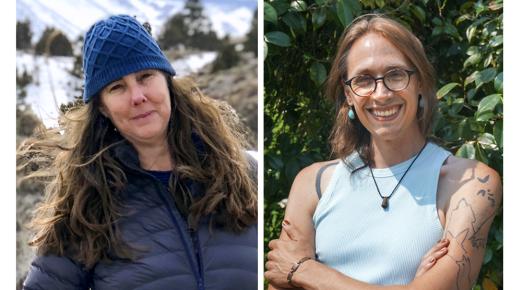 Side by side headshots of High Country News editor- in- chief Jennifer Sahn andaward-winning journalist B. ‘Toastie’ Oaster.