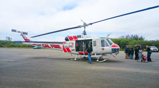 A photo of a Cal Fire helicopter during Airport Day in 2023.