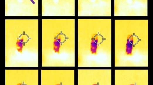 A thermal image depicting capillary flow, an upward, rapid spread of rainwater.