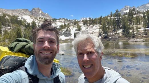 A photo of Keith Berman and his son Mark at Upper Dingleberry Lake. 
