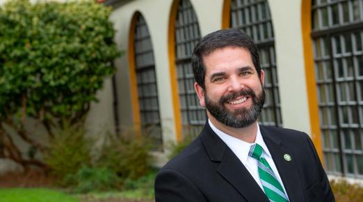 President Carvajal in courtyard