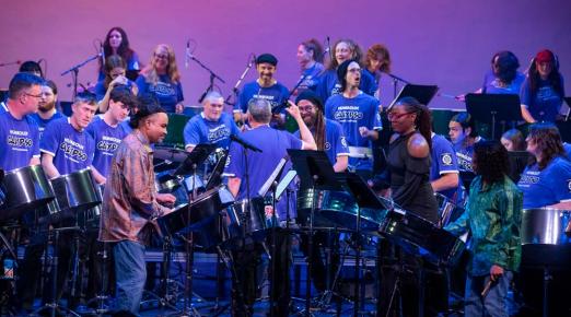 Calypso band performing on stage