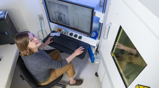 Biological Science Professor Allison Bronson uses CT scanning to examine sharks without dissection.