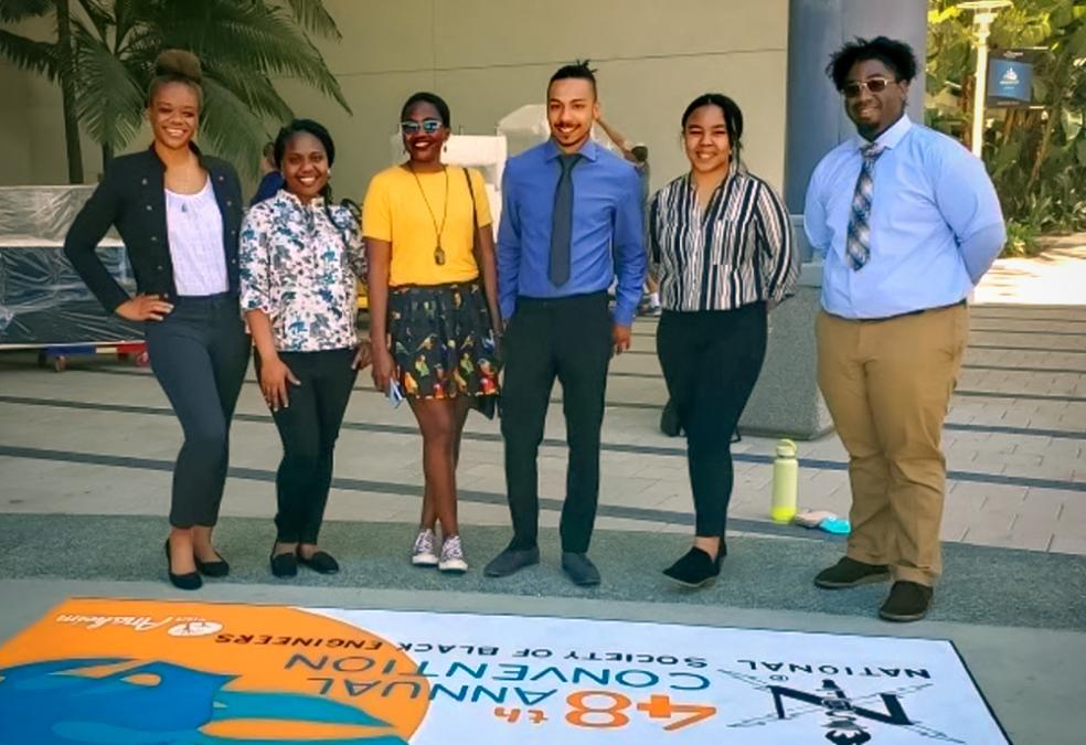 Cal Poly Humboldt students at the National Society of Black Engineers conference.