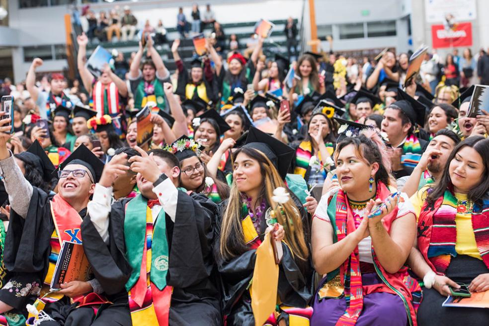 Students celebrate at Latinx Graduation in 2019.