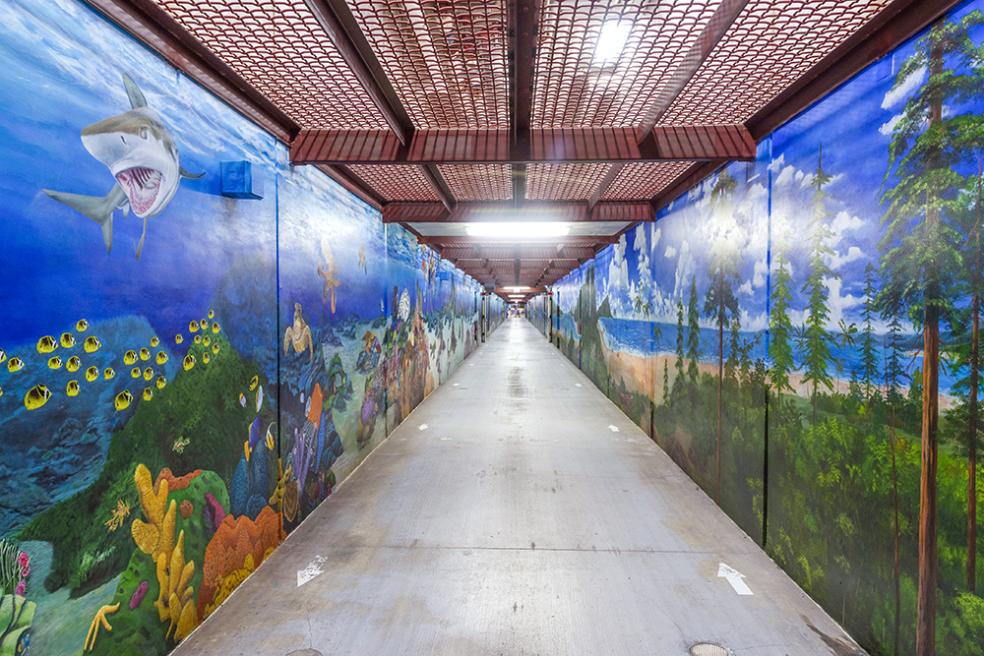 Detail of mural in Pelican Bay State Prison, photograph by Nicole Jean Hill.