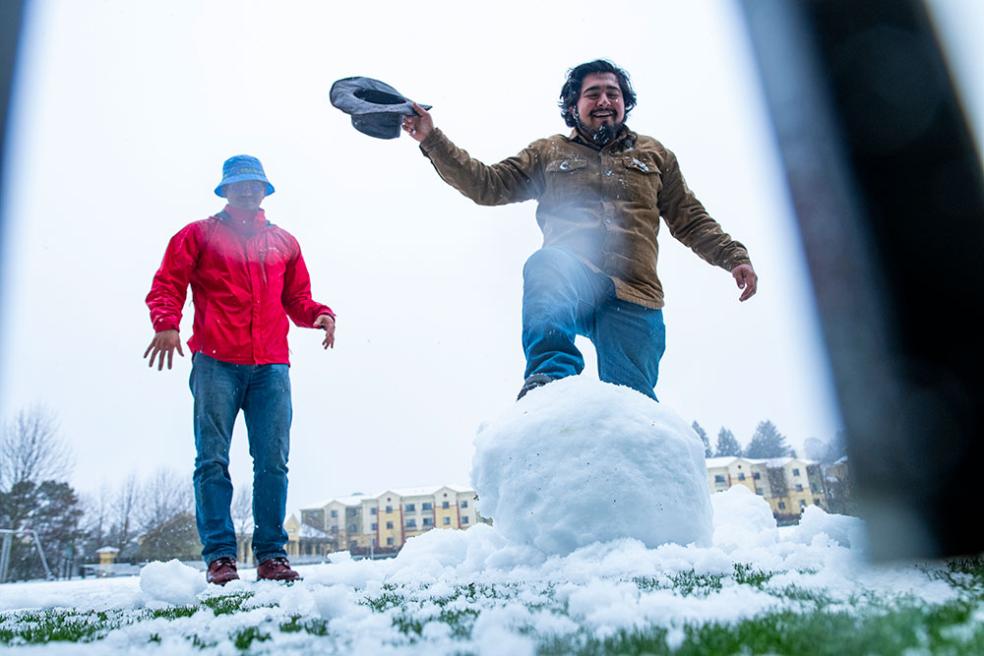 The building blocks of a snow person
