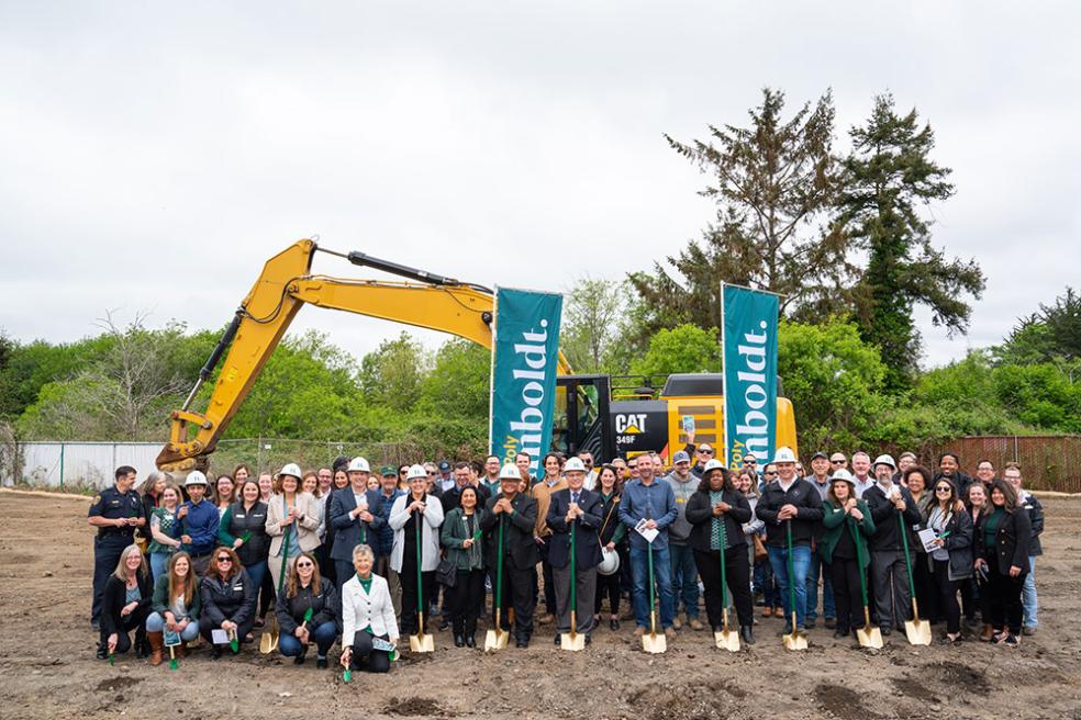 The groundbreaking ceremony for the Student Housing Project, a residence hall complex that will house nearly 1,000 students. 