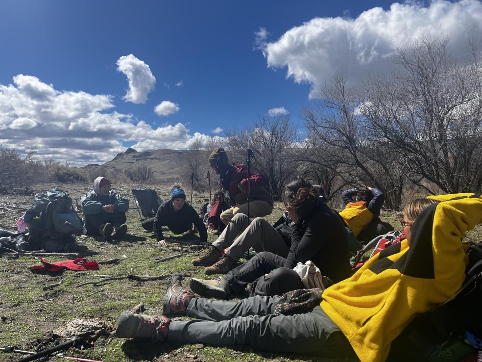 Throughout the excursion, students stopped and learned about fauna and flora. Photo by Geneviève Marchand.