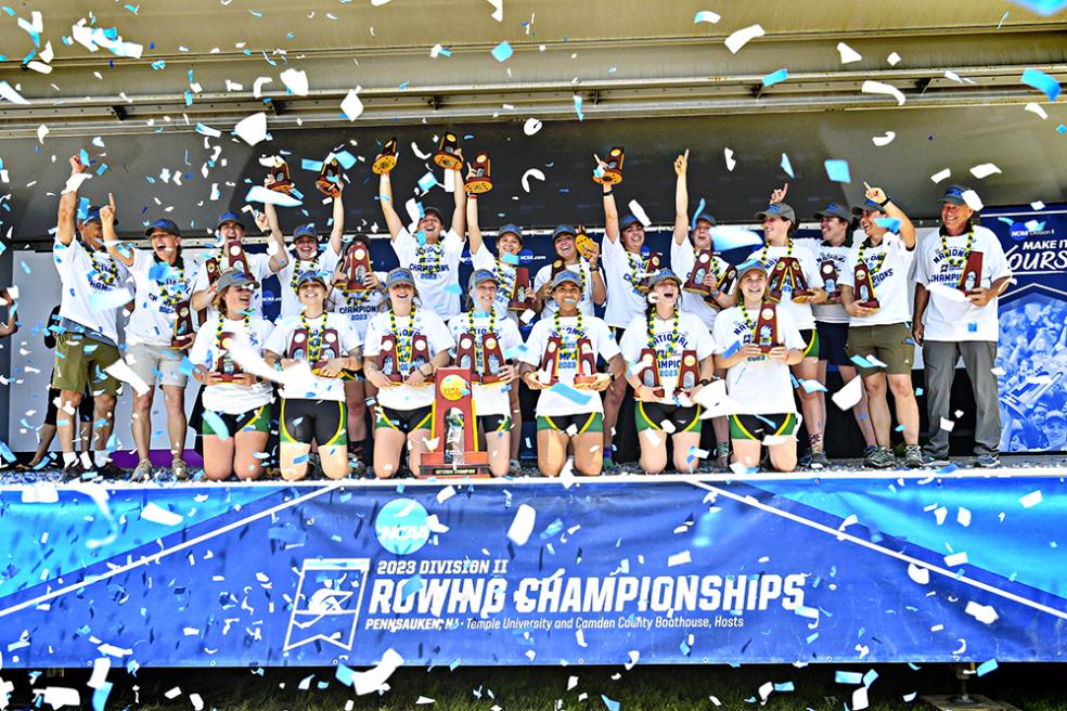 Cal Poly Humboldt Women’s Rowing wins national championship at Cooper River Park in New Jersey on May 27.