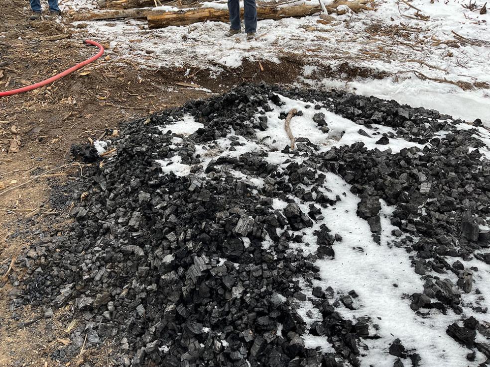 Biochar being applied in the field. Biochar can hold CO2 in soil for hundreds of years, keeping it out of the atmosphere. 