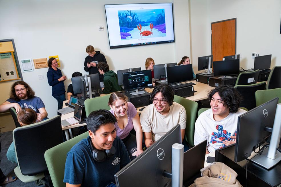 Renovations to the Software Engineering lab include new carpet, paint, five additional workstations, and three large format monitors for improved teaching and learning.