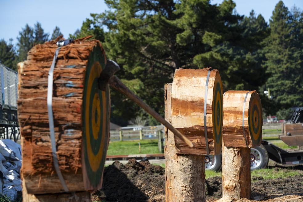 The conclave included axe throwing, log chopping and climbing, and more competitions.