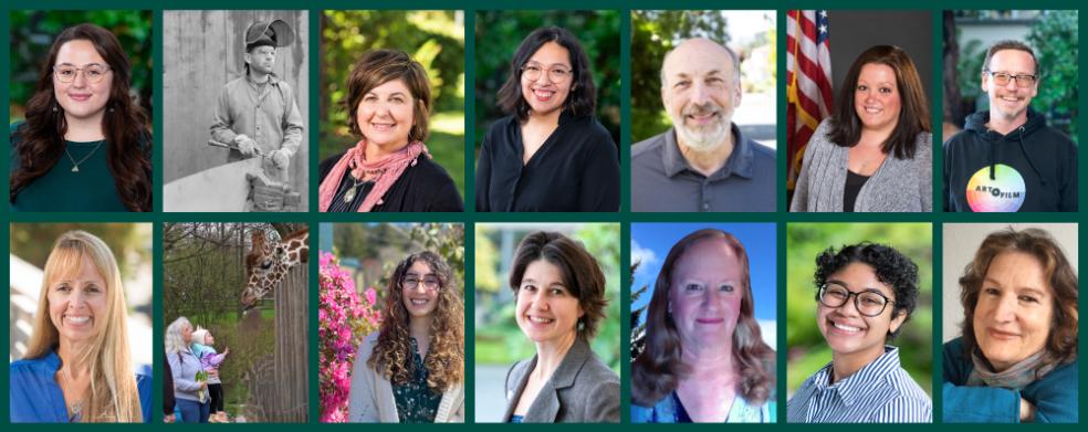 Headshots of Staff Recognition Award recipients. Top (left to right): Aubrey Emmons, Benjamin Funke, Deserie Donae, Elizabeth Lujan, Bernie Levy, Jennifer Gomes, Jim Woodhead  Bottom (left to right): Kimberly Vincent-Layton, Laurie Marx, Marissa "Mari" Holguin, Kristen Radecsky, Stacy Becker, Sulaina Banks, Marisa "Meeka" Day