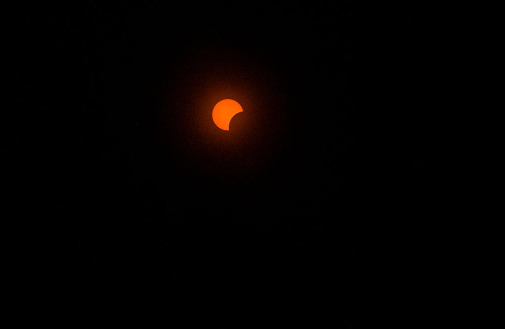 The moon covered about 27% of the sun for Humboldt viewers.