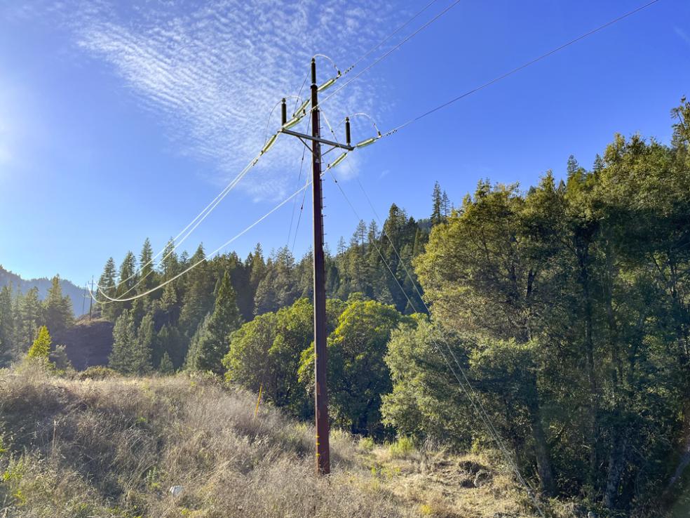 A photo of 60kv power lines in Eastern Humboldt