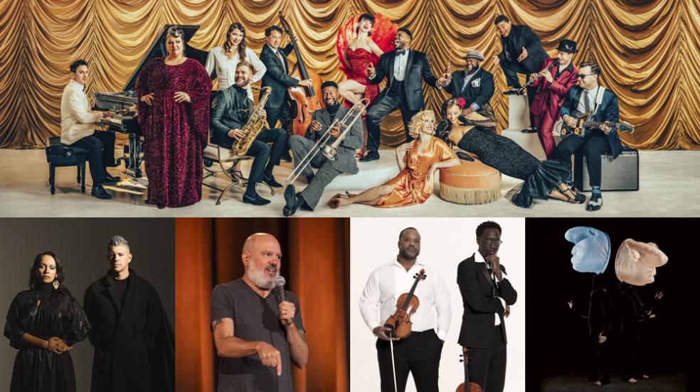 A collage of performers for Cal Poly Humboldt Presents