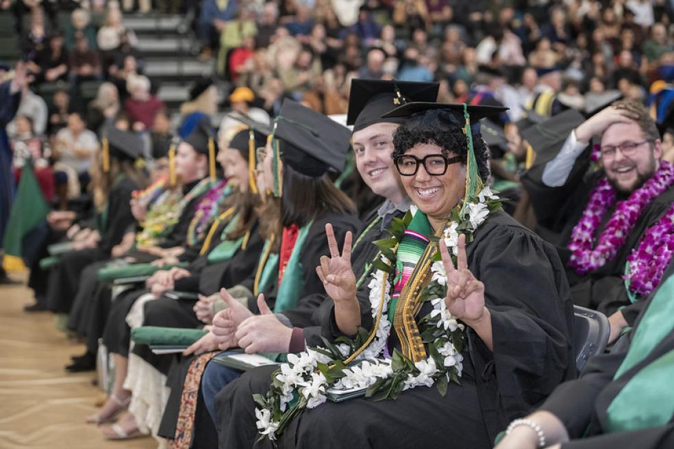 A photo of graduates at the Fall 2024 Commencement. 