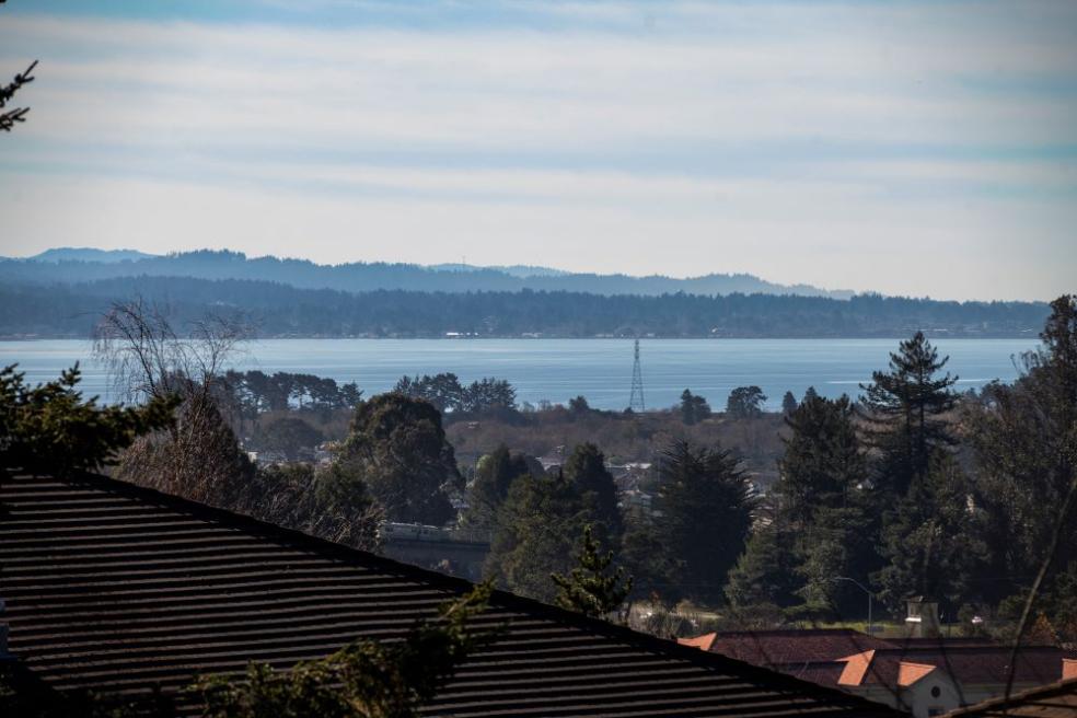A photo of Humboldt Bay from Founders Hall following the  Dec. 5 earthquake and tsunami warning.