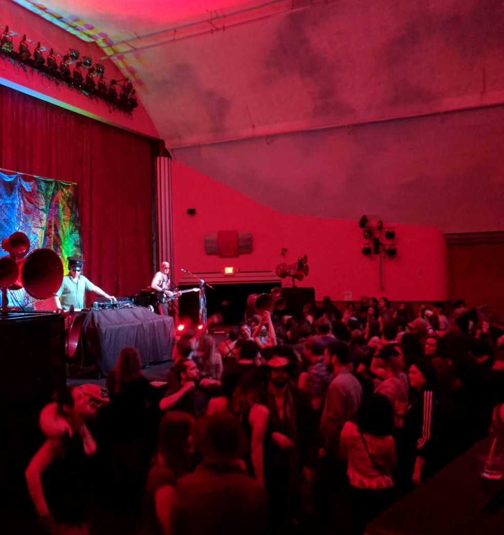 A photo of a performance at the Arcata Theatre Lounge. 