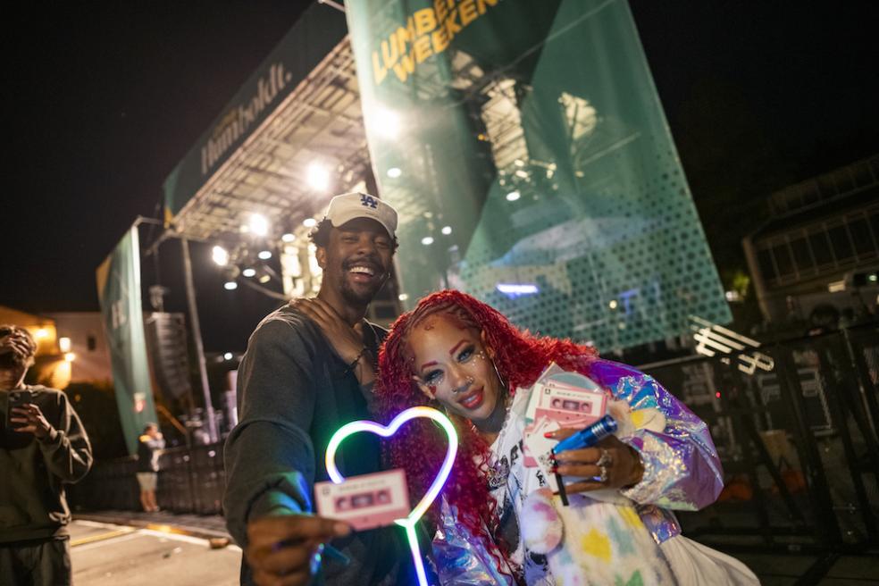 Students, alumni, families and community members attended Saturday’s campus-based Block Party. George Clinton headlines a night of music, dancing, and school spirit at the Lumberjack Weekend Block Party.
