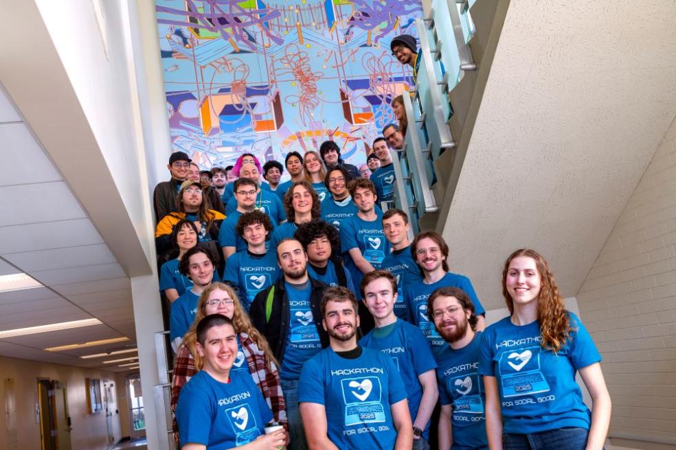 A group photo of the Computer Science Club during the 2025 Hackathon.