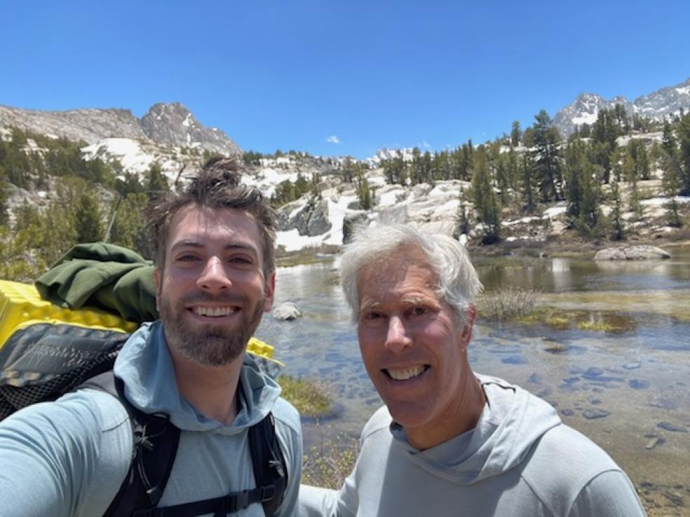 A photo of Keith Berman and his son Mark at Upper Dingleberry Lake. 